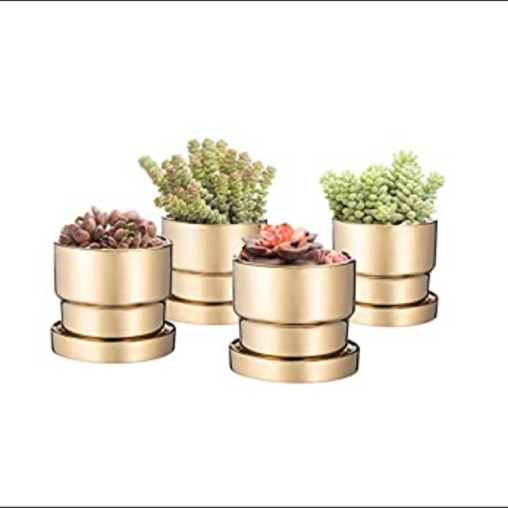 *New* Ceramic Planters Pots with Drainage Hole Saucers Succulents Planter